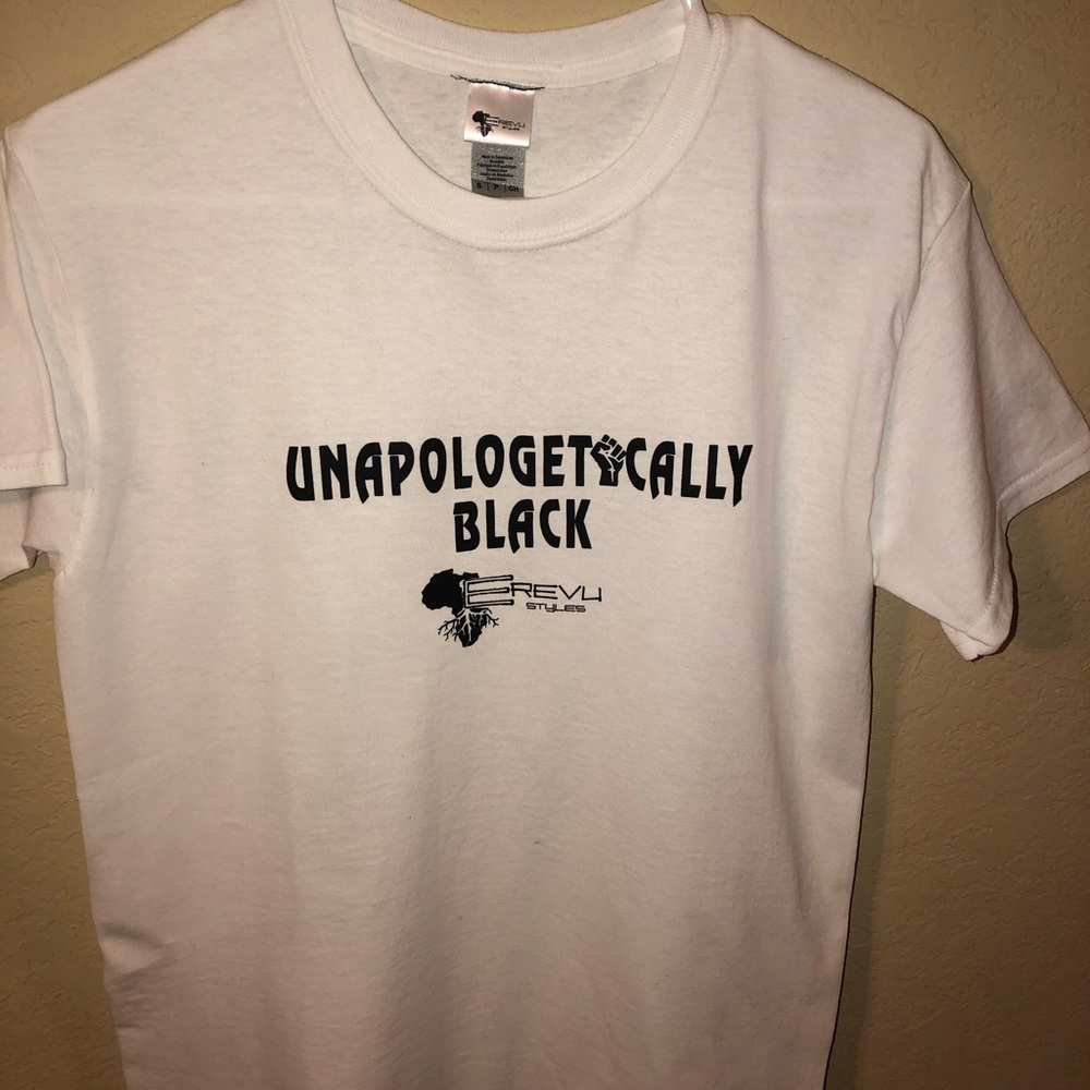 Unapologetically Black White Shirt M